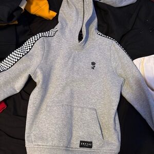 Empyre Gray Hoodie with Black Checkered Accents